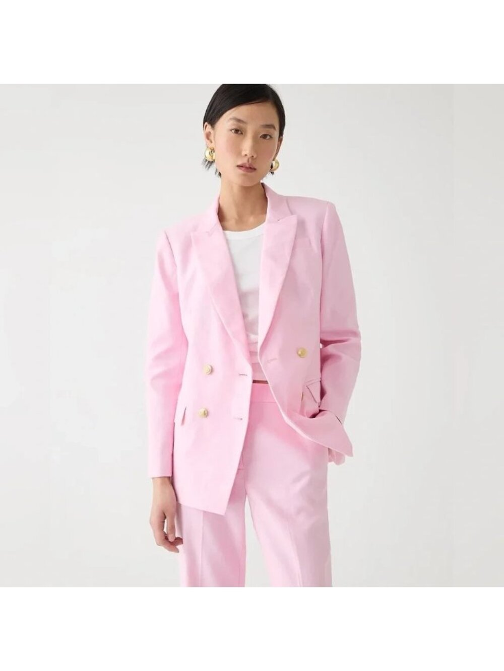 NWT J.Crew Tall Greta Blazer in Bubblegum Pink Stretch Linen Blend Jacket 12T